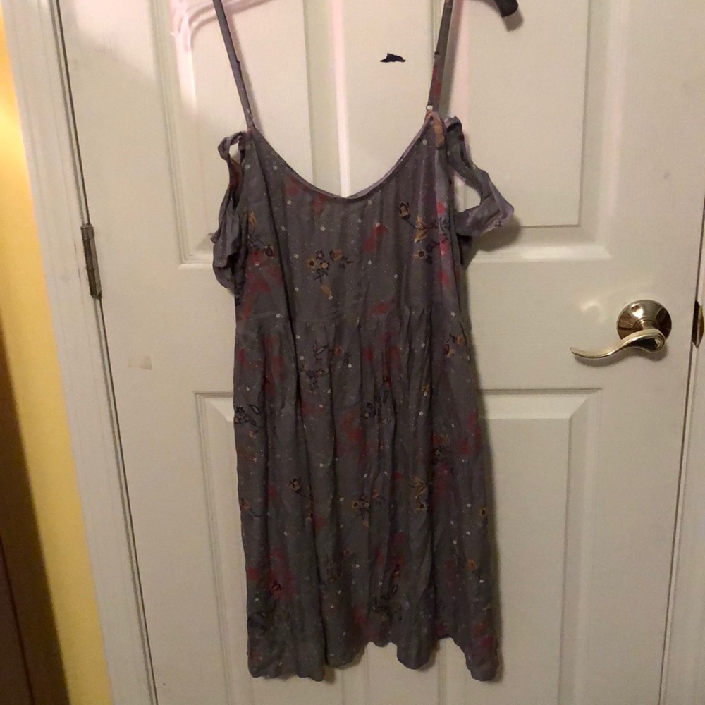 Green off the shoulder dress